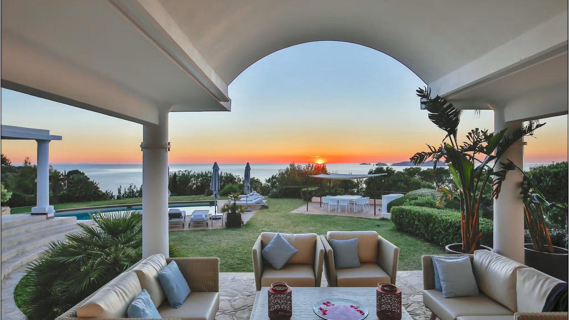 Sunset over the Mediterranean from a private villa